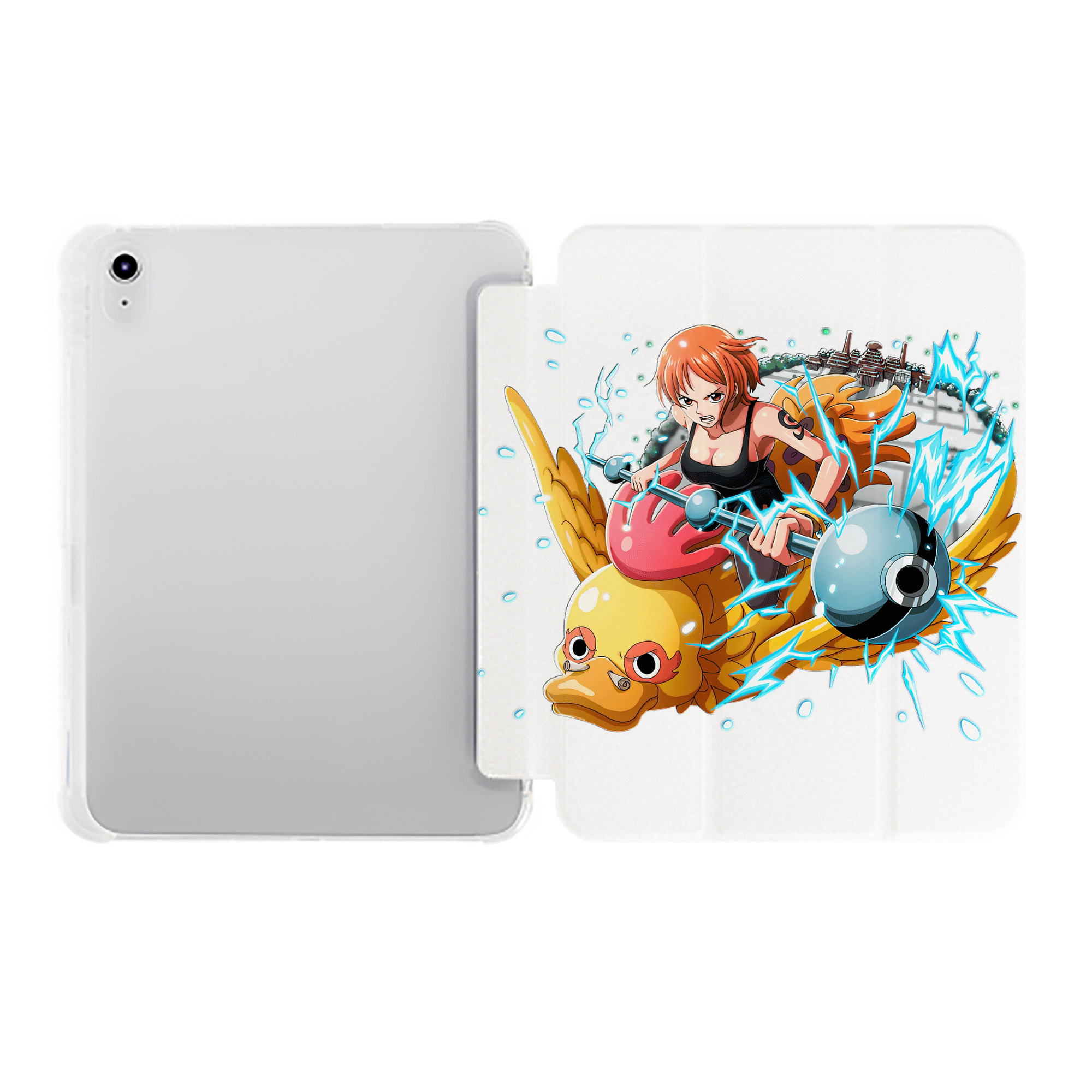 （画像用） ワンピース ナミ ONE PIECE Nami IPad ケース ペン収納付き 三つ折りスタンド PUレザー×シリコン 対応機種9.5/10.5/10.9インチ
